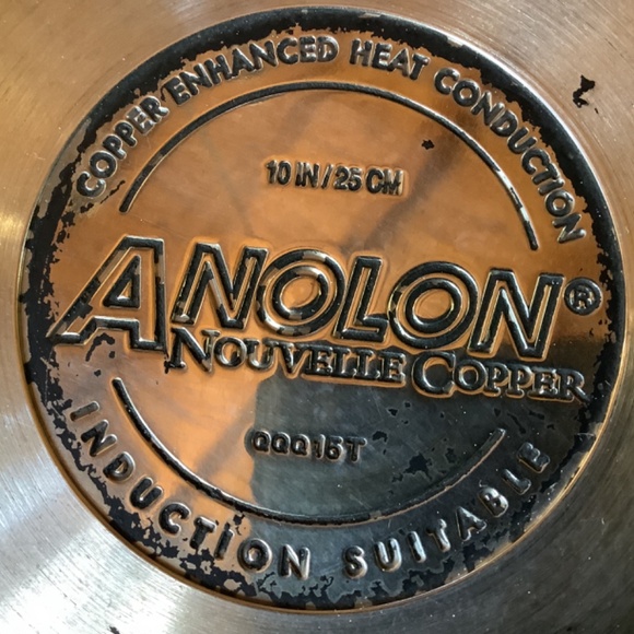 2pc Anolon Nouvelle Copper Enhanced  Induction Pans skillets 10 and 8.5 inch - Picture 5 of 14